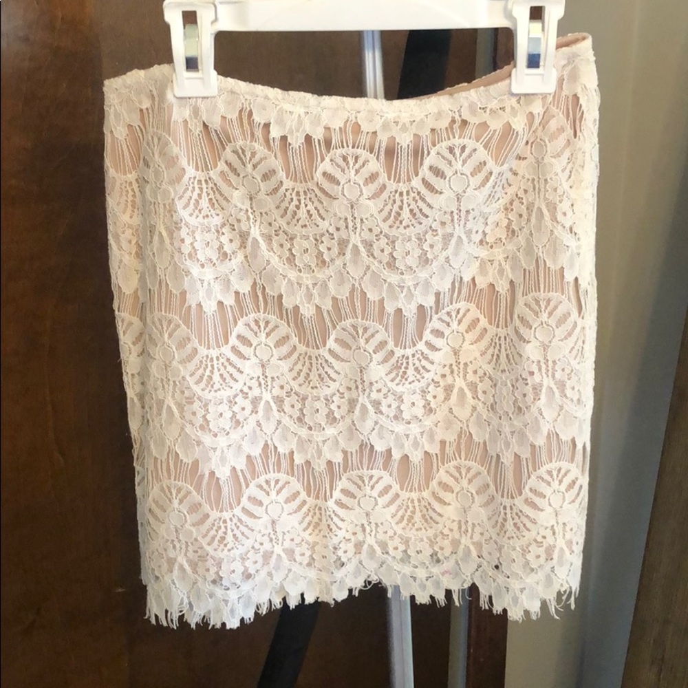 White lace skirt